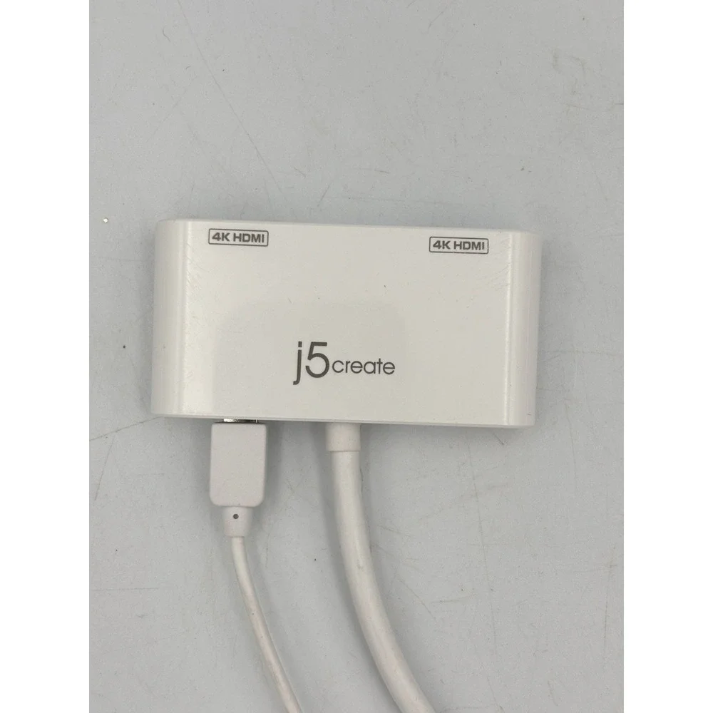 j5create Mini DisplayPort to Dual 4K HDMI MST Adapter, Compatible with Microsoft